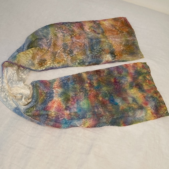 Handmade silk scarf tie dye textured hand rolled pastels - Picture 12 of 17